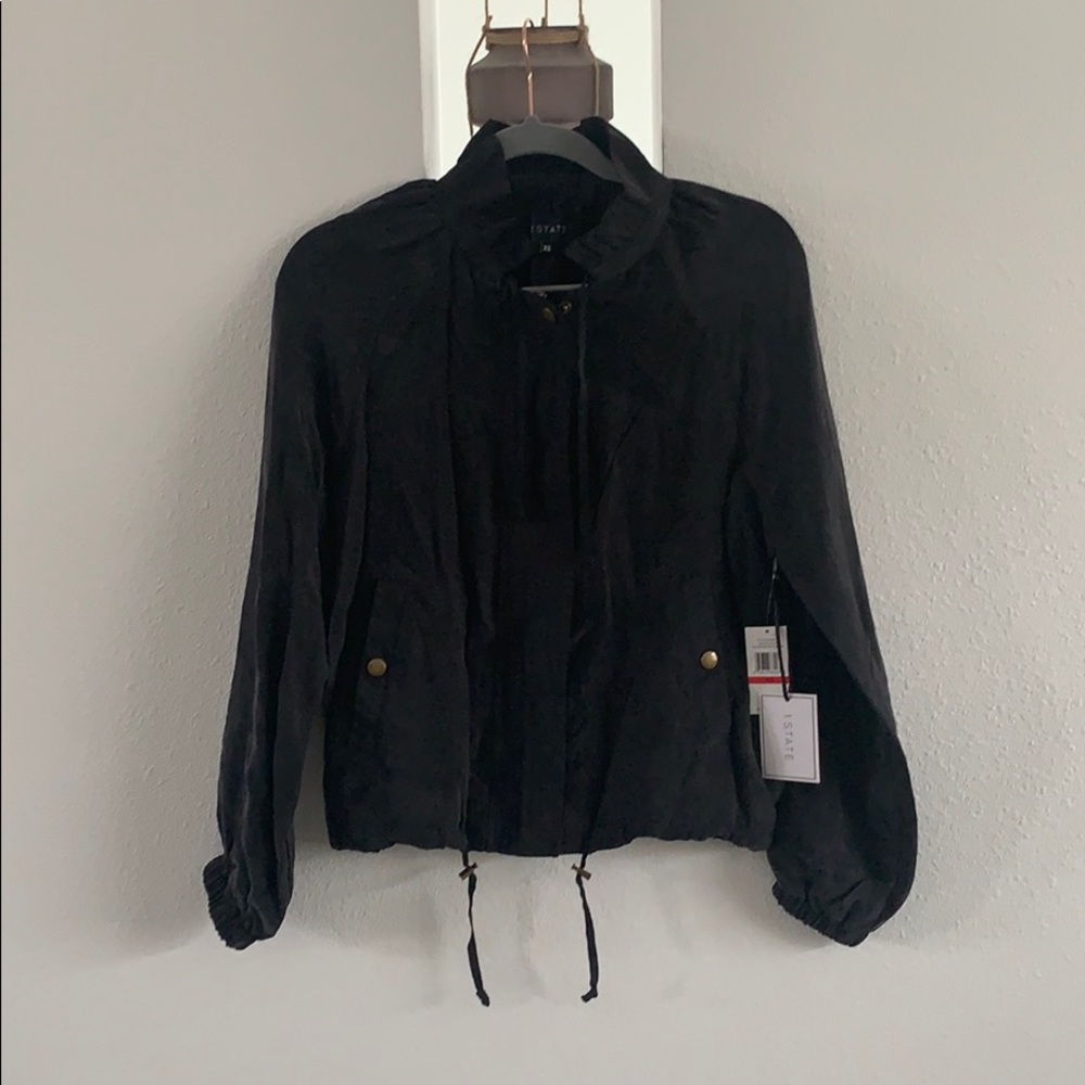 ❌SOLD❌STATE Drawstring Cupro Soft Bomber Jacket